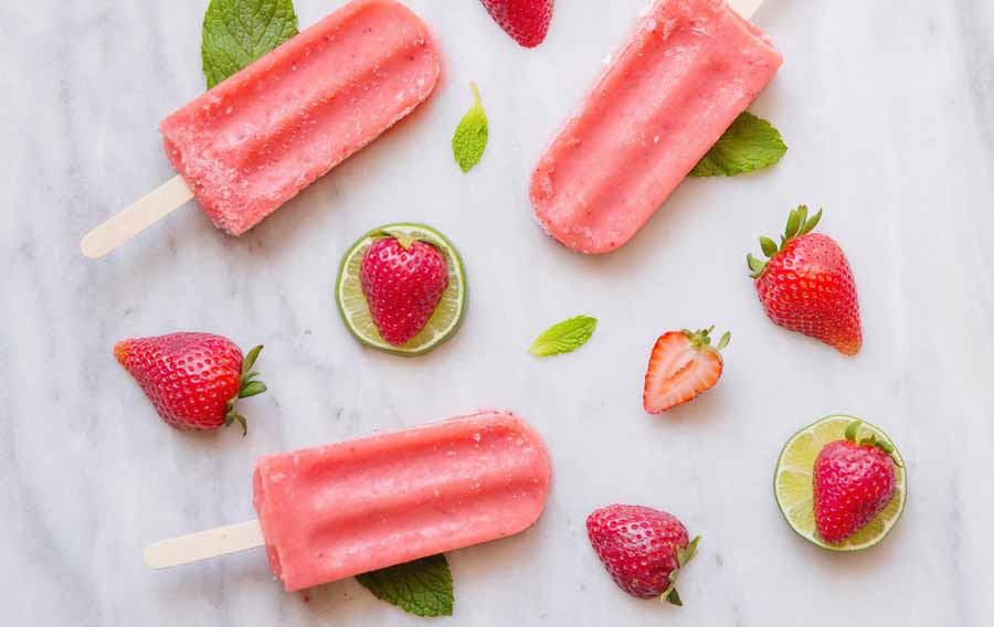 Strawberry Lime Paletas Rubio’s Coastal Grill